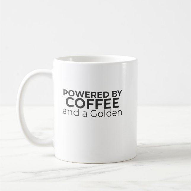 Powered by Coffee and a Golden Retriever Coffee Kaffeetasse (Links)