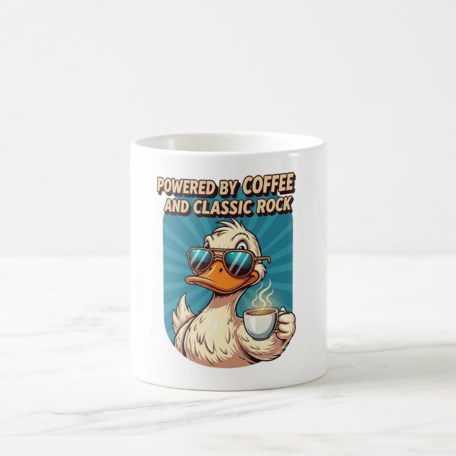 Powered by Coffee and Classic Rock - Cool Duck Kaffeetasse (Mittel)