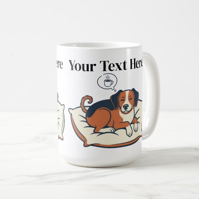Powered by Coffee & Dog Dreams Kaffeetasse (VorderseiteRechts)