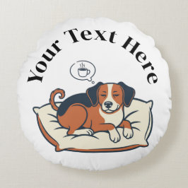 Powered by Coffee & Dog Dreams Rundes Kissen