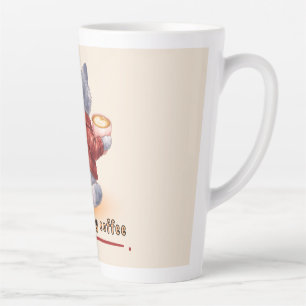 "Powered by Coffee" Katze hält eine Tasse Kaffee