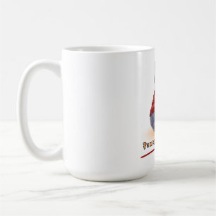 "Powered by Coffee" Katze hält eine Tasse Kaffee
