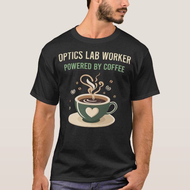 Powered by Coffee Optics Labrador T-Shirt (Vorderseite)