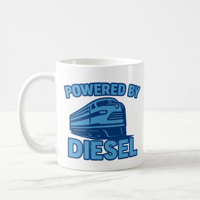 Powered By Diesel Retro Train Design Kaffeetasse (Links)