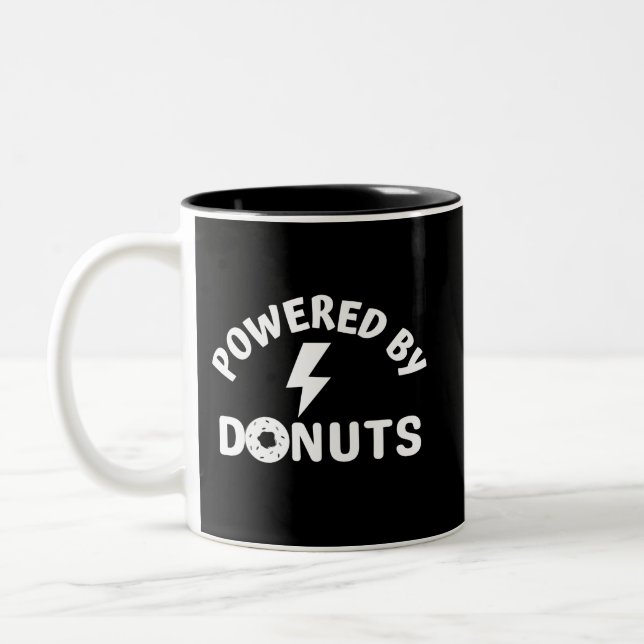 powered by donuts zweifarbige tasse (Links)