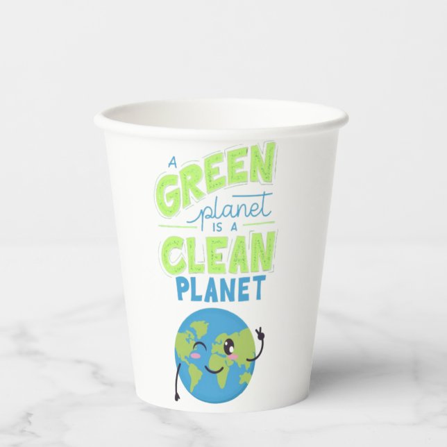 Powered by Green: Thrive with Nature" Pappbecher (Vorderseite)