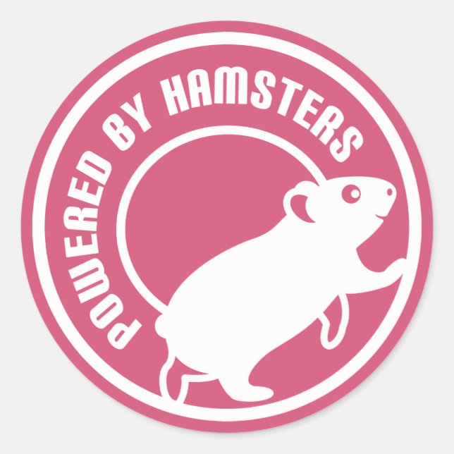 Powered by Hamsters Runder Aufkleber (Vorderseite)