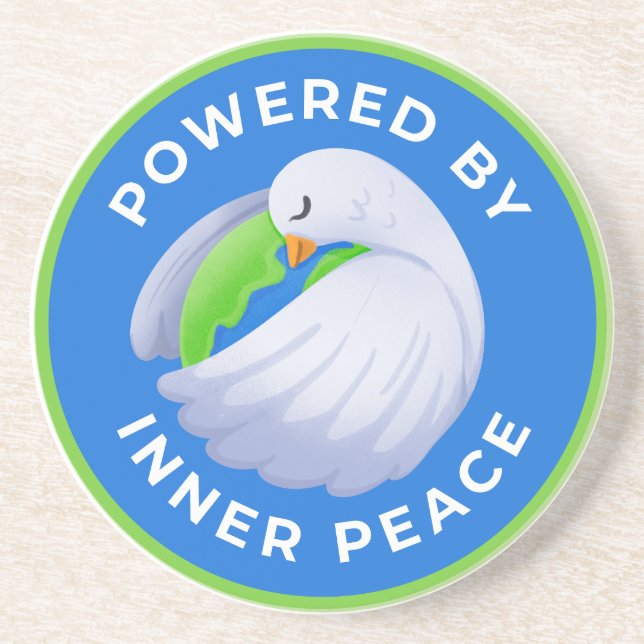 Powered by Inner Peace Dove Sandstone Untersetzer (Vorne)