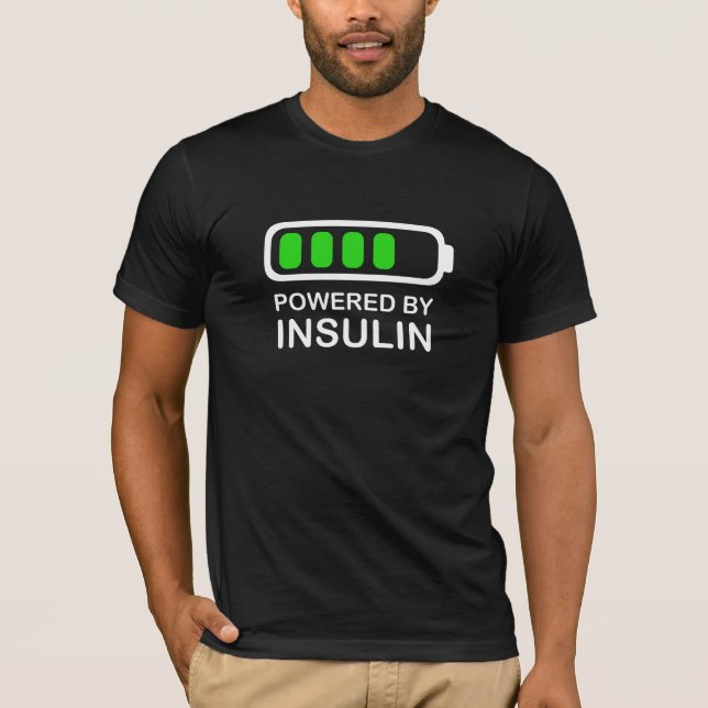 Powered By Insulin Diabetes T-Shirt (Devant)