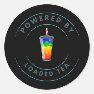 Powered by Loaded Tea Runder Aufkleber