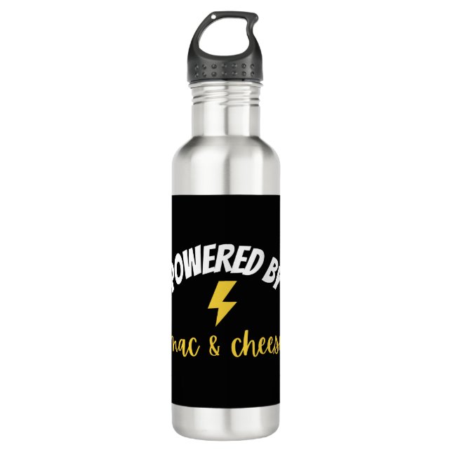 Powered by Mac und Cheese Edelstahlflasche (Vorderseite)