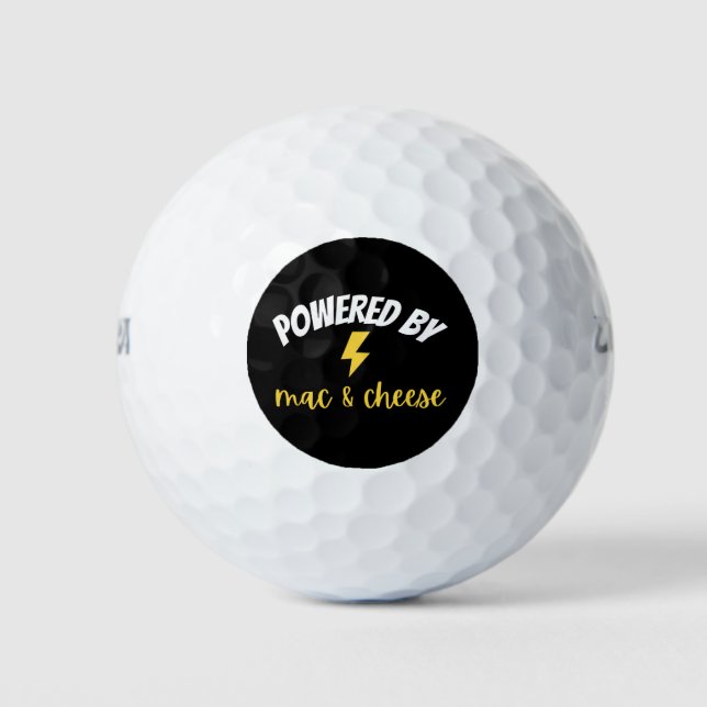 Powered by Mac und Cheese Golfball (Vorderseite)