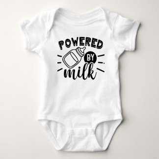 Powered by Milk Baby Bodysuit - Funny Baby Shower Baby Strampler