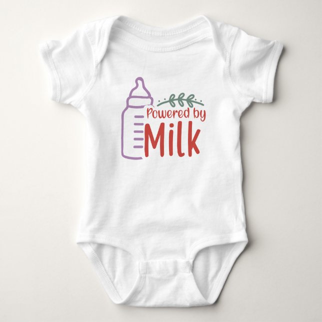 Powered by Milk - Baby Boy Bodysuit Baby Strampler (Vorderseite)