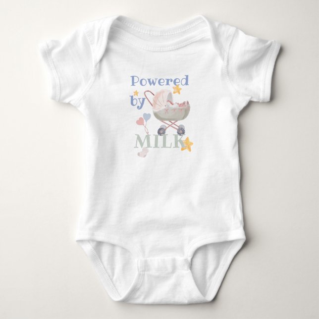 Powered by milk - baby wagon  strampler (Vorderseite)