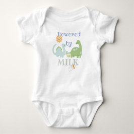 Powered by milk- dinosaur  baby strampler