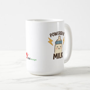 "Powered by Milk" Lustiger Kaffeebecher   Neuer El Kaffeetasse