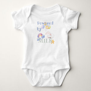 Powered by milk- sheep and balloons baby strampler