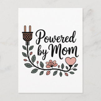 Powered By Mom Ankündigungspostkarte