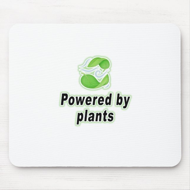 Powered by Pflanze für Vegane Ernährung auf Pflanz Mousepad (Vorne)