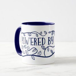 Powered by Pflanze Navy Blue Wraparound Vegetarian Tasse