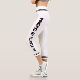 Powered by Pflanze Vegan schlicht-weiß minimal Capri Leggings