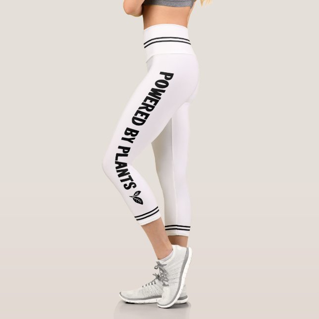 Powered by Pflanze Vegan schlicht-weiß minimal Capri Leggings (Links)