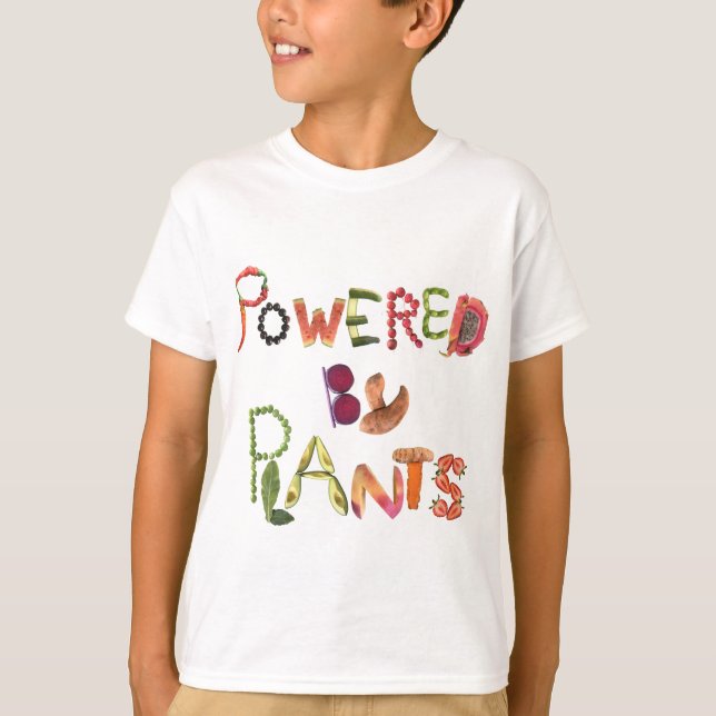 Powered by Pflanze Vegane Liebe T-Shirt (Vorderseite)