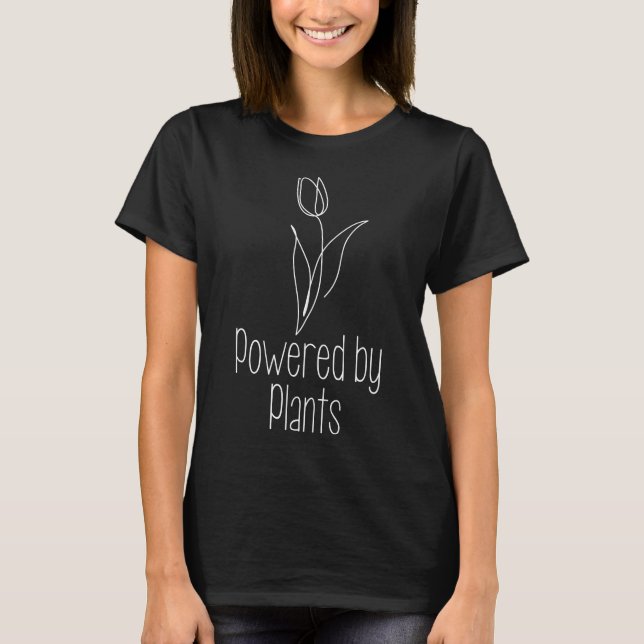 Powered by Pflanze veganen Frauen zu Shirt Geschen (Vorderseite)