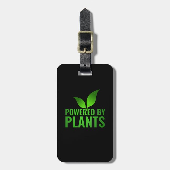 Powered by Pflanze - Veganes Training Gepäckanhänger (Vorderseite vertikal)
