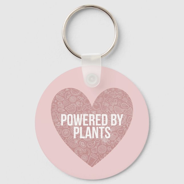 Powered by Pflanze veganes Zitat Schlüsselanhänger (Vorderseite)