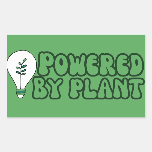 Powered by Pflanze Vegetarian Gym Rechteckiger Aufkleber (Vorderseite)