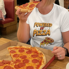 Powered by Pizza Funny Feinschmecker Graphic T-Shi T-Shirt