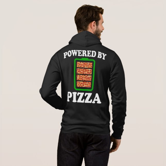 Powered by Pizza - Funny Pizza Hoodie (Schwarz voll)