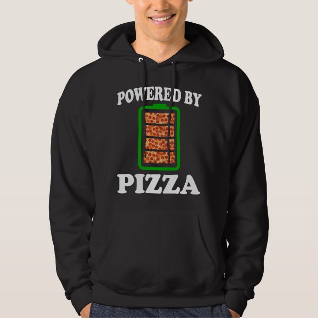 Powered by Pizza - Funny Pizza Hoodie (Vorderseite)