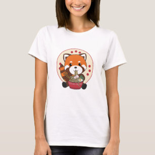 Powered by Ramen Niedlich Red Panda Eats Ramen Noo T-Shirt