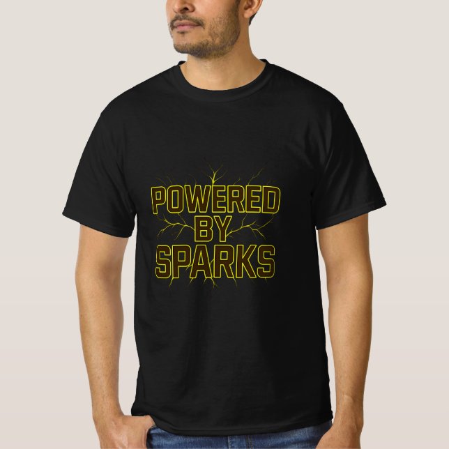 Powered by Sparks T - Shirt - Schweißnahtware (Vorderseite)