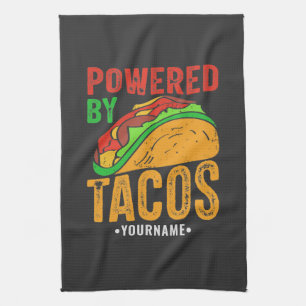 Powered by Tacos Mexican Food Lover Geschirrtuch