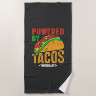 Powered by Tacos Mexican Food Lover Strandtuch