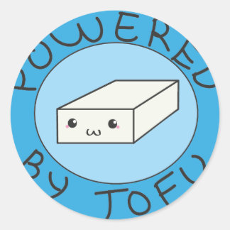 powered by tofu runder aufkleber