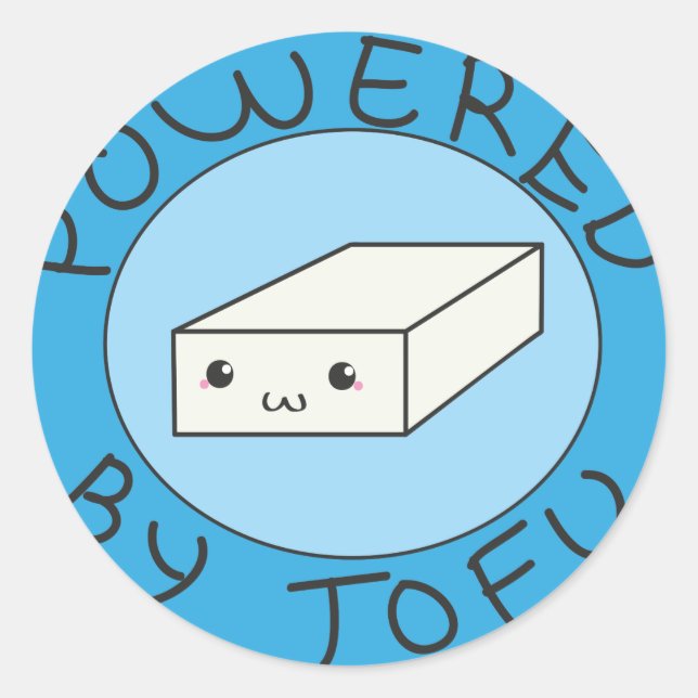 powered by tofu runder aufkleber (Vorderseite)