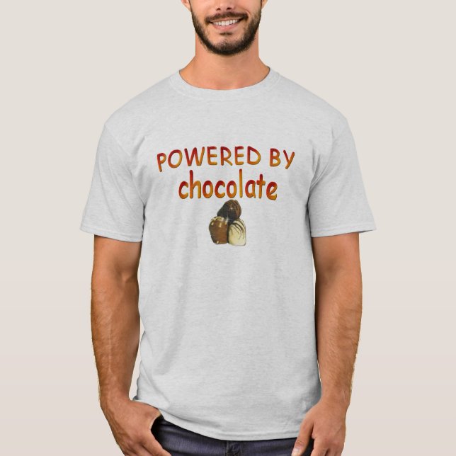 *Powered durch Schokolade T-Shirt (Vorderseite)