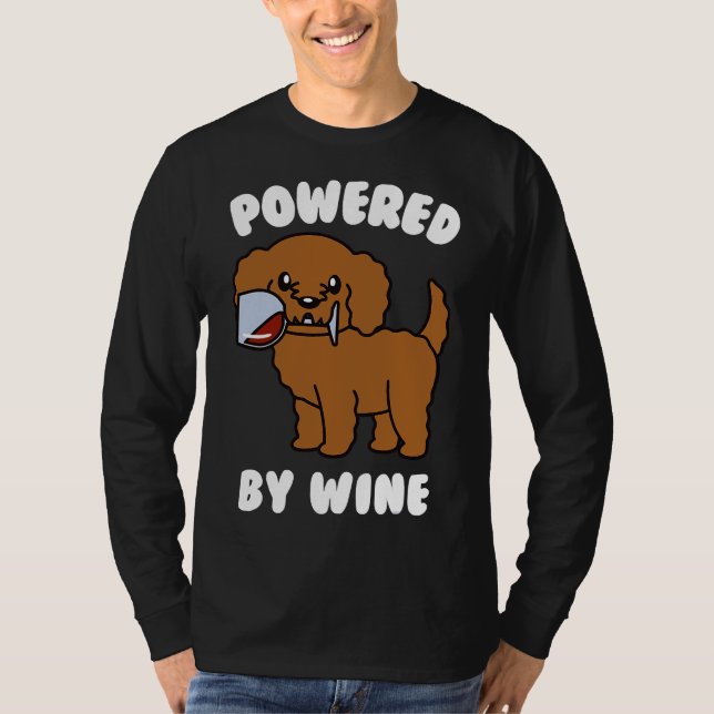 Powered Wine Goldendoodle Dog Drink T-Shirt (Vorderseite)