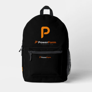 PowerForm Athletic Icon Schwarze Sporttasche Bedruckter Rucksack