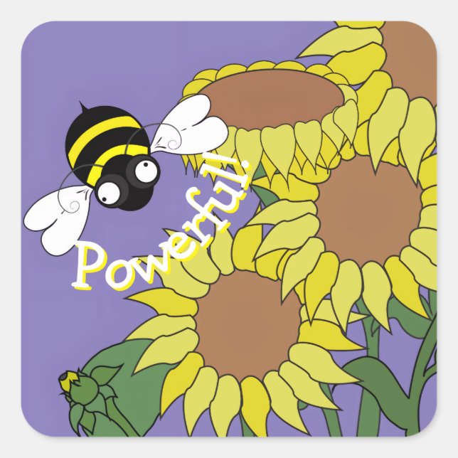 Powerful Bee Sticker (Vorderseite)