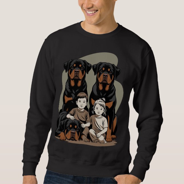 Powerful Guardian, Rottweilers Sweatshirt (Vorderseite)