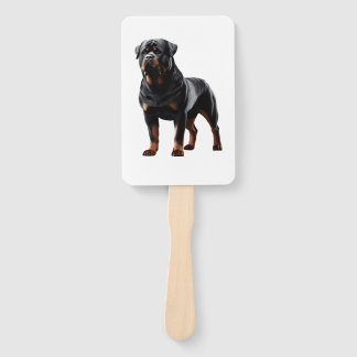 Powerful Rottweiler Stance � Bold Full-Body Dog Fächer