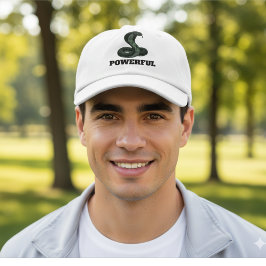 Powerful Snake Hat – Custom Text Cobra Design Cap Truckerkappe