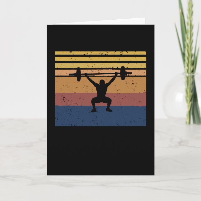 PowerHebe Retro Sunset Bodybuilding Gift Karte (Vorderseite)