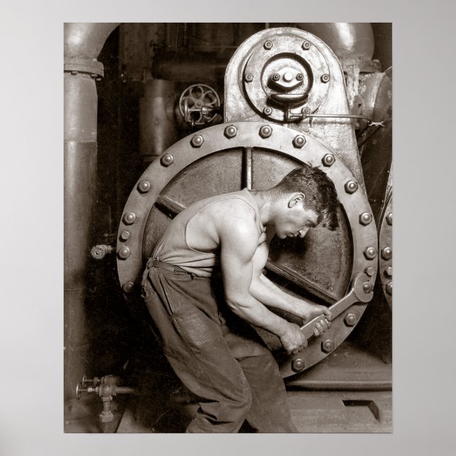 Powerhouse Worker, 1920. Vintages Foto Poster (Vorne)